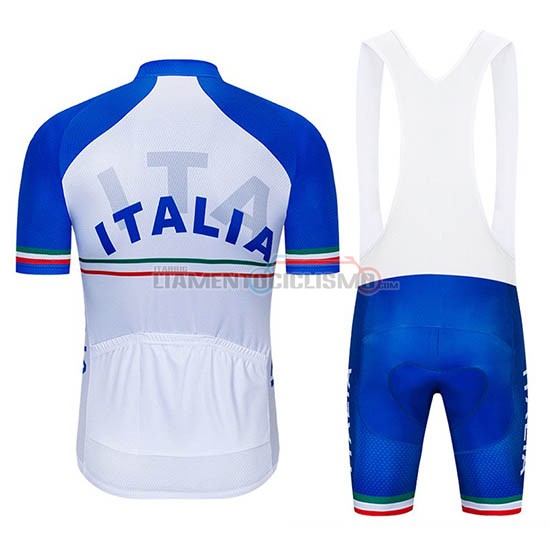 Abbigliamento Ciclismo Italia Manica Corta 2019 Bianco Blu
